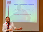 Andrea Benigni, AD di Eca Italia srl, mentre parla a un convegno sullo sviluppo internazionale aziendale - Foto di Eca Italia